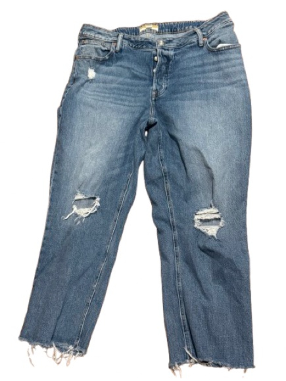 Maurices Women’s Distressed Mid Blue Boyfriend Jeans Size 18W Long